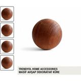 Rembox Ahşap Kavanoz Kapağı Küre Top 8cm Çap Çok Amaçlı Küre Ağır Doğal Ahşap Dekoratif Top 1 Ad - Kahverengi