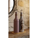 Rembox Artisan Cam Yağdanlık Seti 2’li 750 ml | El Boyama, Rustik Mutfak Dekoru, Ahşap Standlı