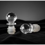 Rembox Kristal Görünümlü Yağdanlık Tıpası 3x6 cm – Cam Şişe Uyumlu Dekoratif (2 Adet) - Şeffaf