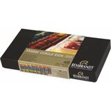 Rembrandt Profesyonel Sulu Boya Boya, Metal Teneke Set 48 Yarım Tava + 1 Fırça