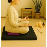Remege Meditasyon Minderi Seti 60x60 ve 40x20 cm Yüksek Kalınlık ile Konforlu Kullanım - Siyah - Mor