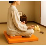 Remege Pilates Matı Lotus Çiçeği Baskılı 60x60 cm Meditasyon Minderi Seti 0,7 kg - Turuncu