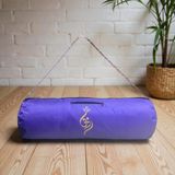 Remege Su Geçirmez Om Baskılı Mat Taşıma Çantası Yoga Fitness Antrenman Çantası 2 Adet Mat Toplama Lastiği - Mor