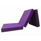 Remege Üçe Katlanır Tek Kişilik Yatak Kamp Yatağı Deprem Yatağı Çok Amaçlı Yatak - 60 x 170 cm - Mor