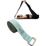 Remege Yoga Kemeri - Yoga Kayışı - Yoga Germe Kayışı - Yoga Baskılı Yoga Kemeri 180 cm Çift Halkalı - Su Yeşili