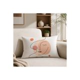 RemHome REM HOME Soyut Yüz Desenli Dekoratif Dikdörtgen Kırlent Kılıfı