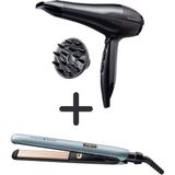 Remington AC5999 Saç Kurutma Makinesi+S9300 Shine Teraphy Pro Saç Düzleştirici Set