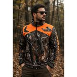 remonz Widi Hunting Unisex Avcı Sweatshirt Yarım Fermuarlı Kamuflaj Desenli Çulluk ve English Setter Baskılı Kışlık Uzun Kollu