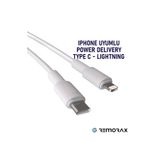 REMORAX Coral Iphone Uyumlu , Type C-lightning, 120 Cm, 27 Watt Pd Hızlı Şarj Kablosu, Beyaz/beyaz