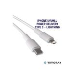 REMORAX Coral Iphone Uyumlu , Type C-lightning, 150 Cm, 27 Watt Pd Hızlı Şarj Kablosu,, Beyaz/beyaz