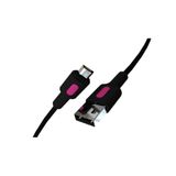 REMORAX Coral Micro USB Hızlı Şarj Kablosu (Siyah + Fuşya/Siyah Uç) (120 CM)