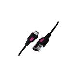 REMORAX Coral Micro USB Hızlı Şarj Kablosu (Siyah + Fuşya/Siyah Uç) (150 CM)