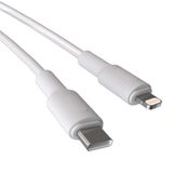 REMORAX Coral Type C-Lightning 27Watt PD Hızlı Şarj Kablosu (Beyaz) (120 CM)