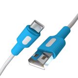 REMORAX Coral USB A-C Hızlı Şarj Kablosu (Beyaz + Beyaz/Mavi Uç) (150 CM)