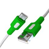REMORAX Coral USB A-C Hızlı Şarj Kablosu (Beyaz + Beyaz/Yeşil Uç) (150 CM)