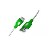 REMORAX Coral USB A-C Hızlı Şarj Kablosu, Beyaz Kablo, Beyaz/Yeşil Uçlar (120 CM)