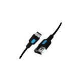 REMORAX Coral USB A-C Hızlı Şarj Kablosu (Siyah + Mavi/Siyah Uç) (120 CM)
