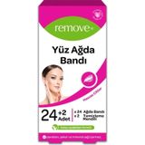 Remove Hassas Ciltler için Yüz Ağda Bandı 24'lü + Temizleme Mendili 2'li
