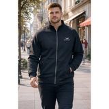 Remsa Büyük Beden Erkek Üç Iplik Şardonlu Pamuklu Önü Fermuarlı Tek Üst Ceket 0316 Siyah - 4XL