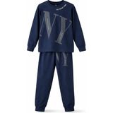 Remsa Erkek Çocuk Garson Boy Pamuk Penye Pijama Takımı 4224 LACIVERT01 - Lacivert - Açık Gri - 8 - 9 Yaş