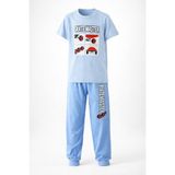 Remsa Erkek Çocuk Pamuk Penye Pijama Takımı 4270 Açık Mavi - 7 - 8 Yaş