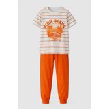 Remsa Erkek Çocuk Pamuk Penye Pijama Takımı 4277 Turuncu - 6 - 7 Yaş