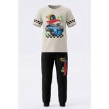 Remsa Erkek Çocuk Pamuk Penye Pijama Takımı 4294 Bej - 7 - 8 Yaş
