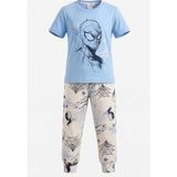 Remsa Erkek Çocuk Pamuk Penye Pijama Takımı 4298 MAVI03 - Mavi - Lacivert - Beyaz - 8 - 9 Yaş
