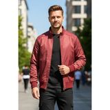 REMSA Erkek Feremuarlı Mevsimlik Ceket Tek Üst REU-9114 Bordo - XL