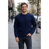 REMSA Erkek İçi Şardonlu Bisiklet Yaka Pamuklu Sweatshirt 0319 Lacivert