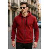 Remsa Erkek Kapüşonlu Tek Üst Ceket REU-25723 Bordo - 2XL