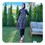 Remsa Mayo 2101 Merve Tesettür Mayo | Tam Kapalı Likralı Kadın Mayosu | 3'lü Tesettür Mayo (L), L