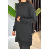 Remsa Mayo Düğme Detay Triko Tunik 34120 Siyah