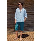 Remsa Mayo Erkek Havuz Deniz Uzun Kapri Şort Mayo Rk002,Petrol Xl
