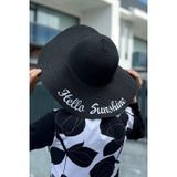 Remsa Mayo Hello Sunshine Yazılı Hasır Şapka Siyah Rş-24