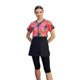 Remsa Mayo Kadın Kısa Kollu Yarı Kapalı Tesettür Mayosu Sude R2803, Siyah, 3XL Beden Sude R2803