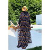Remsa Mayo Kadın Tesettür Mayosu Üzerine Triko Örme Tek Kaftan Pareo, Renkli, Standart Beden 430-T9