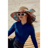 Remsa Mayo Şal Desen Kumaş Ve Örme Şapka Güneş Koruyucu Plaj Şapkası Rş-2109 Camel