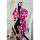 Remsa Mayo Tesettür Mayo Üzerine Tek Kaftan Kimono Pareo Rp024 Renkpare,Pembe03 1