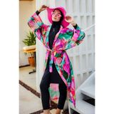 Remsa Mayo Tesettür Mayo Üzerine Tek Kaftan Kimono Pareo Rp033 Ayşe,Pembe01 2