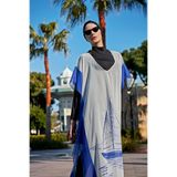 Remsa Mayo Tesettür Mayosu Üzerine Tasarım Tek Kaftan Pareo, Mavi, Standart Beden, Kadın RDP003 Yelkenli