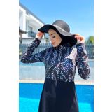 Remsa Mayo Yarım Fermuarlı Likralı Tam Kapalı Mayo R4505 Labirent