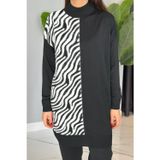 Remsa Mayo Zebra Tüy Detay Triko Tunik 35022 Siyah