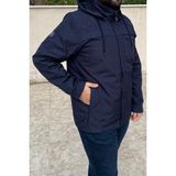 Remsa Spor Büyük Beden Erkek Kapüşonlu Rüzgar Geçirmez Cep Detaylı Içi Fileli Yağmurluk Laci Remsa Spor TH901 - Lacivert - 5XL