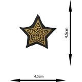 Remsatic Ütü Ile Yapışan Arma - Patch - Altın Siyah Renk Yıldız Modeli (4 Adet) (4,5cm x 4,5cm)