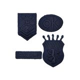 REMSATİC Ütü Ile Yapışan Arma - Patch - Delik Yama Set-1 Modeli Lacivert (4'lü Set)