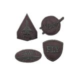 REMSATİC Ütü Ile Yapışan Arma - Patch - Delik Yama Set-2 Modeli Gri (4'lü Set)