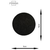 Remsatic Ütü ile Yapışan Arma - Patch - Dirsek, Diz Yama Modeli (Yuvarlak) Siyah (9cm Çap)