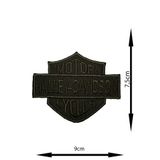 REMSATİC Ütü Ile Yapışan Arma - Patch - Harley Davidson (yeşil) Modeli (7,5cm X 9cm)