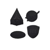 remsatico dıy craft Ütü Ile Yapışan Arma - Patch - Delik Yama Set-2 Modeli Siyah (4'lü Set)